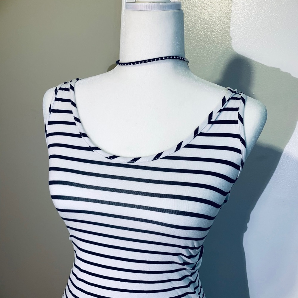 NWOT Blue Life Stripe Maxi Dress